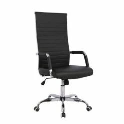 High Back Channel Office Chair with Adjustable Height Black - WOVENBYRD -Office Chairs Sales Shop unnamed file 8294