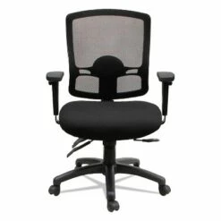 Alera Etros Series Petite Mid-Back Multifunction Mesh Chair Black ET4017