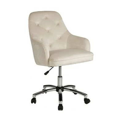 40" Fabric Gaslift Adjustable Swivel Office Chair - Glitzhome White 10 40" Fabric Gaslift Adjustable Swivel Office Chair - Glitzhome White - Image 8