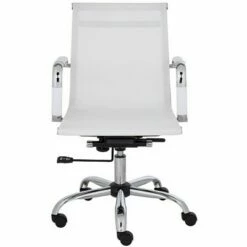 Studio 55D Lealand White and Chrome Low Back Desk Chair -Office Chairs Sales Shop unnamed file 8360