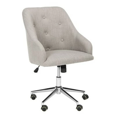 Evelynn Tufted Swivel Office Chair - Safavieh Gray 4 Evelynn Tufted Swivel Office Chair - Safavieh Gray - Image 2