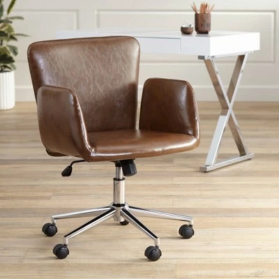 55 Downing Street Megan Brown Faux Leather Swivel Office Chair 3 55 Downing Street Megan Brown Faux Leather Swivel Office Chair