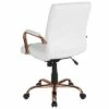 Mid Back Leather Executive Swivel Office Chair White/Rose Gold - Riverstone Furniture