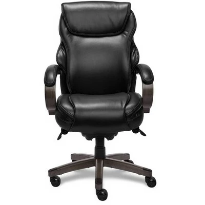 Hyland Bonded Leather & Wood Executive Office Chair - La-Z-Boy Black 3 Hyland Bonded Leather & Wood Executive Office Chair - La-Z-Boy Black