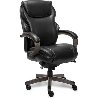 Hyland Bonded Leather & Wood Executive Office Chair - La-Z-Boy Black 4 Hyland Bonded Leather & Wood Executive Office Chair - La-Z-Boy Black - Image 2