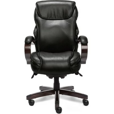 Hyland Bonded Leather & Wood Executive Office Chair - La-Z-Boy Black 11 Hyland Bonded Leather & Wood Executive Office Chair - La-Z-Boy Black - Image 9