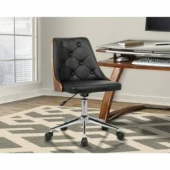 Montclair Mid-Century Office Chair Chrome/Black - Armen Living -Office Chairs Sales Shop unnamed file 8589