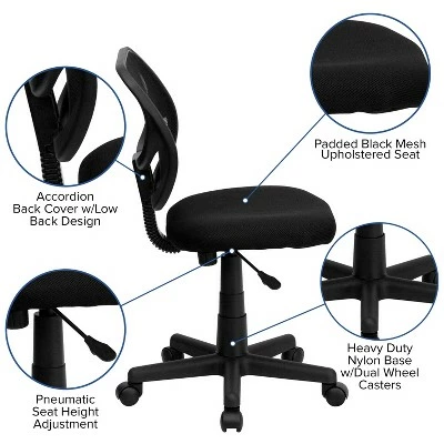 Low Back Task Chair Black - Riverstone Furniture Collection 6 Low Back Task Chair Black - Riverstone Furniture Collection - Image 4