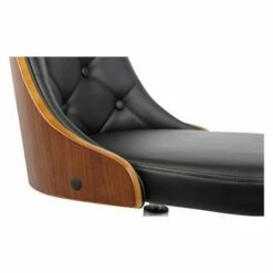 Diamond Mid-Century Office Chair in Chrome finish with Tufted Black Faux Leather and Walnut Veneer Back - Armen Living -Office Chairs Sales Shop unnamed file 8636