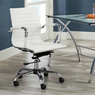 Studio 55D Modern Home Office Chair Swivel Tilt Low Back White Black Chrome Adjustable for Work Desk Home Office Computer 3 Studio 55D Modern Home Office Chair Swivel Tilt Low Back White Black Chrome Adjustable for Work Desk Home Office Computer