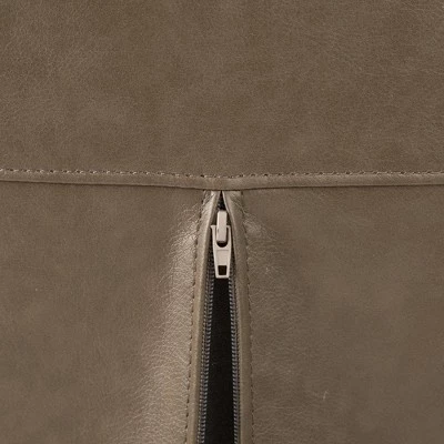 Mid-Century Modern Brownish Leatherette Adjustable Swivel High Back Office Chair Gray - Glitzhome 6 Mid-Century Modern Brownish Leatherette Adjustable Swivel High Back Office Chair Gray - Glitzhome - Image 4