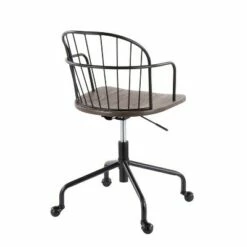 Riley Industrial Office Chair Wood Black/Dark Walnut - LumiSource -Office Chairs Sales Shop unnamed file 8671