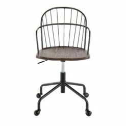 Riley Industrial Office Chair Wood Black/Dark Walnut - LumiSource -Office Chairs Sales Shop unnamed file 8673