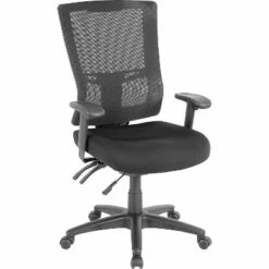 Lorell Hi Back Mesh Chair 26"x27-1/2"x46" Black 85561
