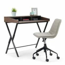 Kobie Swivel Office Chair Gray Taupe - WyndenHall