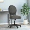 Pishkin French Country Upholstered Swivel Office Chair - Christopher Knight Home Charcoal/weathered Gray