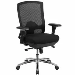 44.5" Mesh Multi function Office Chair with Synchro Tilt Black - Riverstone Furniture
