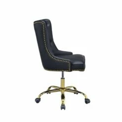 Leatherette Swivel Office Chair with Adjustable Height and Metal Base Black/Gold - Benzara 7 Leatherette Swivel Office Chair with Adjustable Height and Metal Base Black/Gold - Benzara -Office Chairs Sales Shop unnamed file 8747