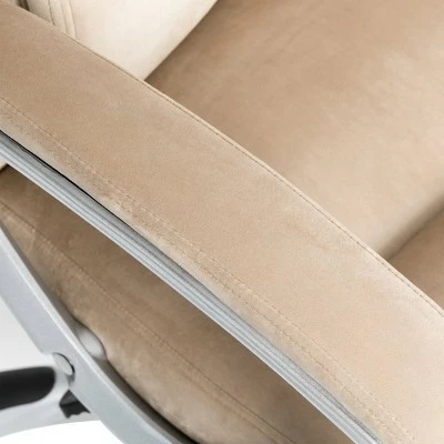 Velvet Gaslift Adjustable Swivel Office Chair Brown - Glitzhome 8 Velvet Gaslift Adjustable Swivel Office Chair Brown - Glitzhome - Image 6