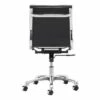 Ergonomic Upholstered Adjustable Armless Office Chair - Black - ZM Home