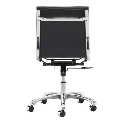 Ergonomic Upholstered Adjustable Armless Office Chair - Black - ZM Home 2 Ergonomic Upholstered Adjustable Armless Office Chair - Black - ZM Home