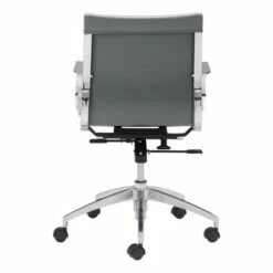Elegant Modern Low Back Adjustable Office Chair Gray - ZM Home