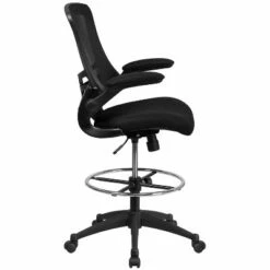 Mid Back Ergonomic Drafting Chair with Adjustable Foot Ring and Flip Up Arms Black - Riverstone Furniture -Office Chairs Sales Shop unnamed file 8849