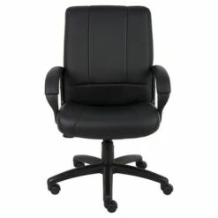 Caressoft Executive Mid Back Chair Black - Boss Office Products
