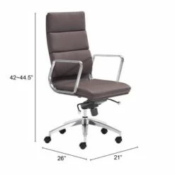 Modern Sleek Adjustable High Back Office Chair - Espresso - ZM Home -Office Chairs Sales Shop unnamed file 8993