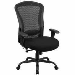 24/7 Intensive Use Big & Tall 400 Lb. Rated Mesh Multifunction Swivel Ergonomic Office Chair with Synchro Tilt Black - Riverstone Furniture