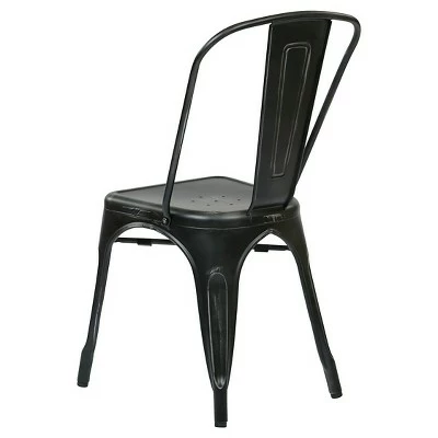 Set of 2 Bristow Armless Chair Metal - OSP Home Furnishings Black 3 Set of 2 Bristow Armless Chair Metal - OSP Home Furnishings Black