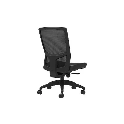 Union & Scale Vinyl Task Chair Black Integrated Lumbar Synchro Seat Slide Armless 52267 3 Union & Scale Vinyl Task Chair Black Integrated Lumbar Synchro Seat Slide Armless 52267