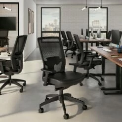 Staples Workplace Series 500 Vinyl & Mesh Task Chair Black Adj Lumbar 2D Arms 2846129 -Office Chairs Sales Shop unnamed file 9083