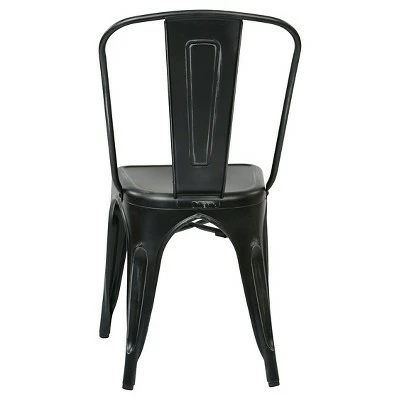 Set of 2 Bristow Armless Chair Metal - OSP Home Furnishings Black 4 Set of 2 Bristow Armless Chair Metal - OSP Home Furnishings Black - Image 2