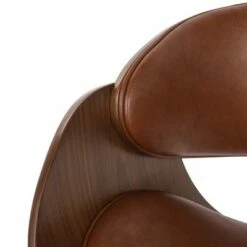 Brinson Mid-Century Modern Upholstered Swivel Office Chair - Christopher Knight Home Cognac Brown/walnut -Office Chairs Sales Shop unnamed file 910