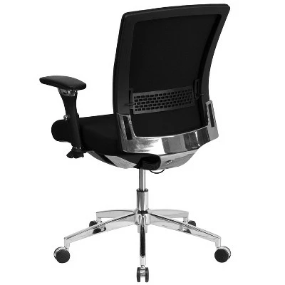 41.75" Multi function Office Chair with Seat Slider & Lumbar Black Fabric - Riverstone Furniture 3 41.75" Multi function Office Chair with Seat Slider & Lumbar Black Fabric - Riverstone Furniture