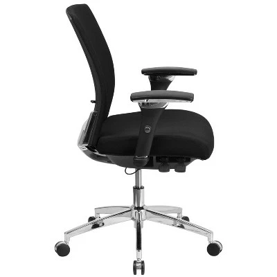 41.75" Multi function Office Chair with Seat Slider & Lumbar Black Fabric - Riverstone Furniture 4 41.75" Multi function Office Chair with Seat Slider & Lumbar Black Fabric - Riverstone Furniture - Image 2