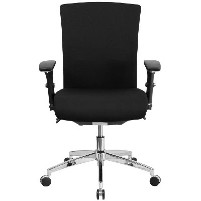 41.75" Multi function Office Chair with Seat Slider & Lumbar Black Fabric - Riverstone Furniture 5 41.75" Multi function Office Chair with Seat Slider & Lumbar Black Fabric - Riverstone Furniture - Image 3