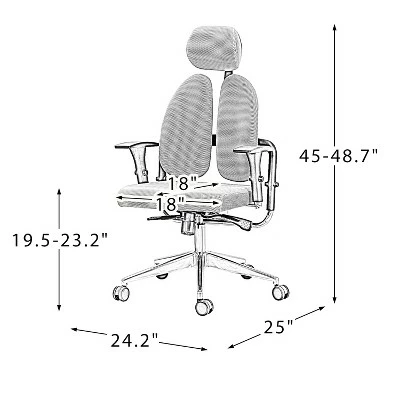 Mesh Recline Ergonomic Office Task Chair | Karat Home 11 Mesh Recline Ergonomic Office Task Chair | Karat Home - Image 9