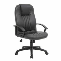 High Back Leather Plus Chair Black - Boss Office Products