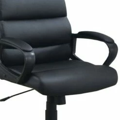 Horizontally Tufted Padded Back Office Chair Black - Benzara -Office Chairs Sales Shop unnamed file 9175