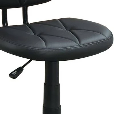 Diamond Stitch and Adjustable Height Office Chair Black - Benzara 4 Diamond Stitch and Adjustable Height Office Chair Black - Benzara - Image 2