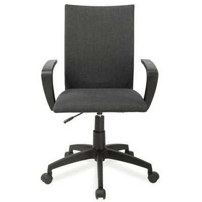 Linen Apostrophe Office Chair Black - Leick Home 3 Linen Apostrophe Office Chair Black - Leick Home