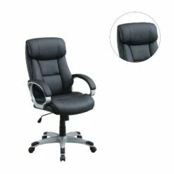 Simple Relax Adjustable Height Office Chair with Padded Armrests, Black -Office Chairs Sales Shop unnamed file 9227