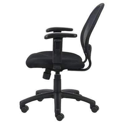 Mesh Chair with Adjustable Arms Black - Boss Office Products 5 Mesh Chair with Adjustable Arms Black - Boss Office Products - Image 3