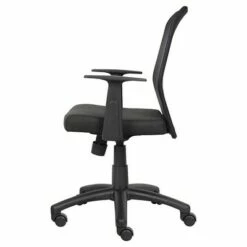 Budget Mesh Task Chair with T-Arms Black - Boss Office Products