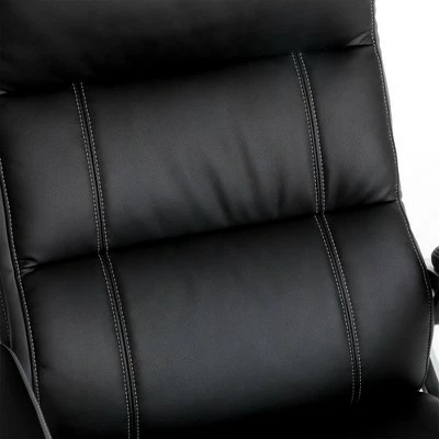 PU Leather Gaslift Adjustable Swivel Office Chair - Glitzhome Black 8 PU Leather Gaslift Adjustable Swivel Office Chair - Glitzhome Black - Image 6