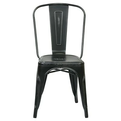 Set of 2 Bristow Armless Chair Metal - OSP Home Furnishings Black 7 Set of 2 Bristow Armless Chair Metal - OSP Home Furnishings Black - Image 5