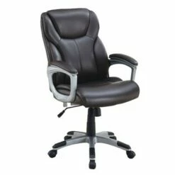 Adjustable Height with Casters Office Chair - Benzara Brown/silver -Office Chairs Sales Shop unnamed file 9451