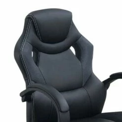 Curved Cut Out Padded Back Office Chair - Benzara Red